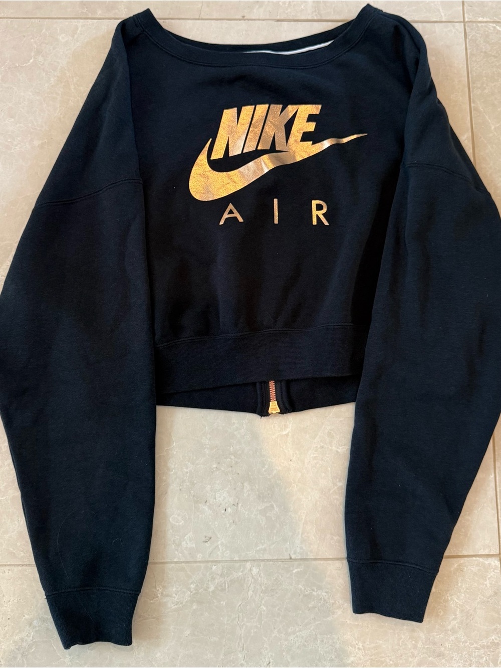 Nike Black Fleece Jacket with Rose Gold  Zip Detail Sz S